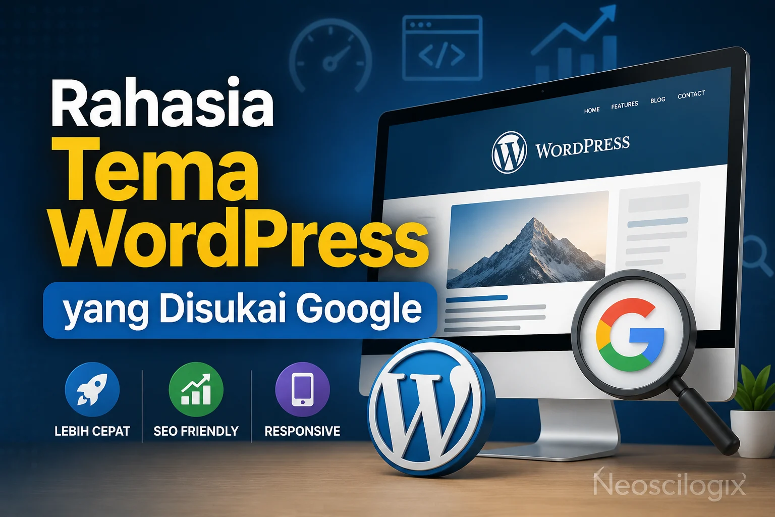 Ilustrasi pemilihan tema WordPress terbaik untuk SEO