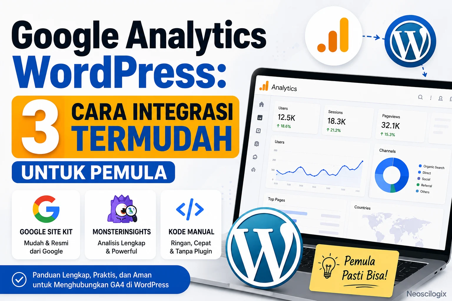 Google Analytics WordPress: 3 Cara Integrasi Termudah untuk Pemula 1 Panduan integrasi Google Analytics WordPress secara mudah dan cepat