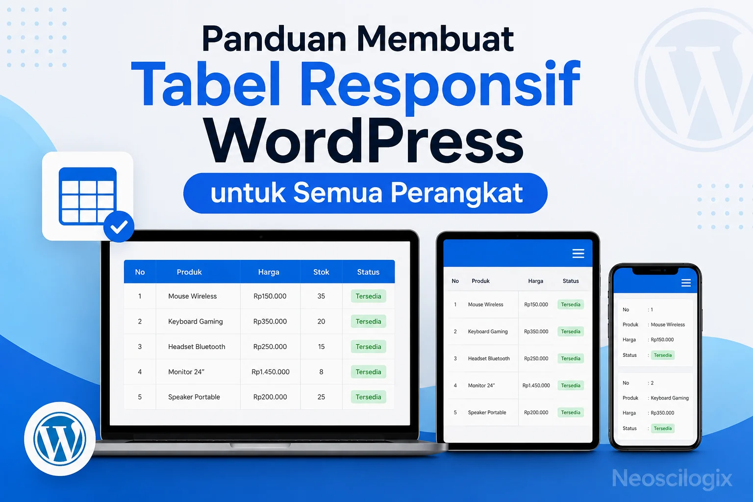Panduan Membuat Tabel Responsif WordPress untuk Semua Perangkat 1 Cara membuat tabel responsif WordPress untuk artikel mobile-friendly