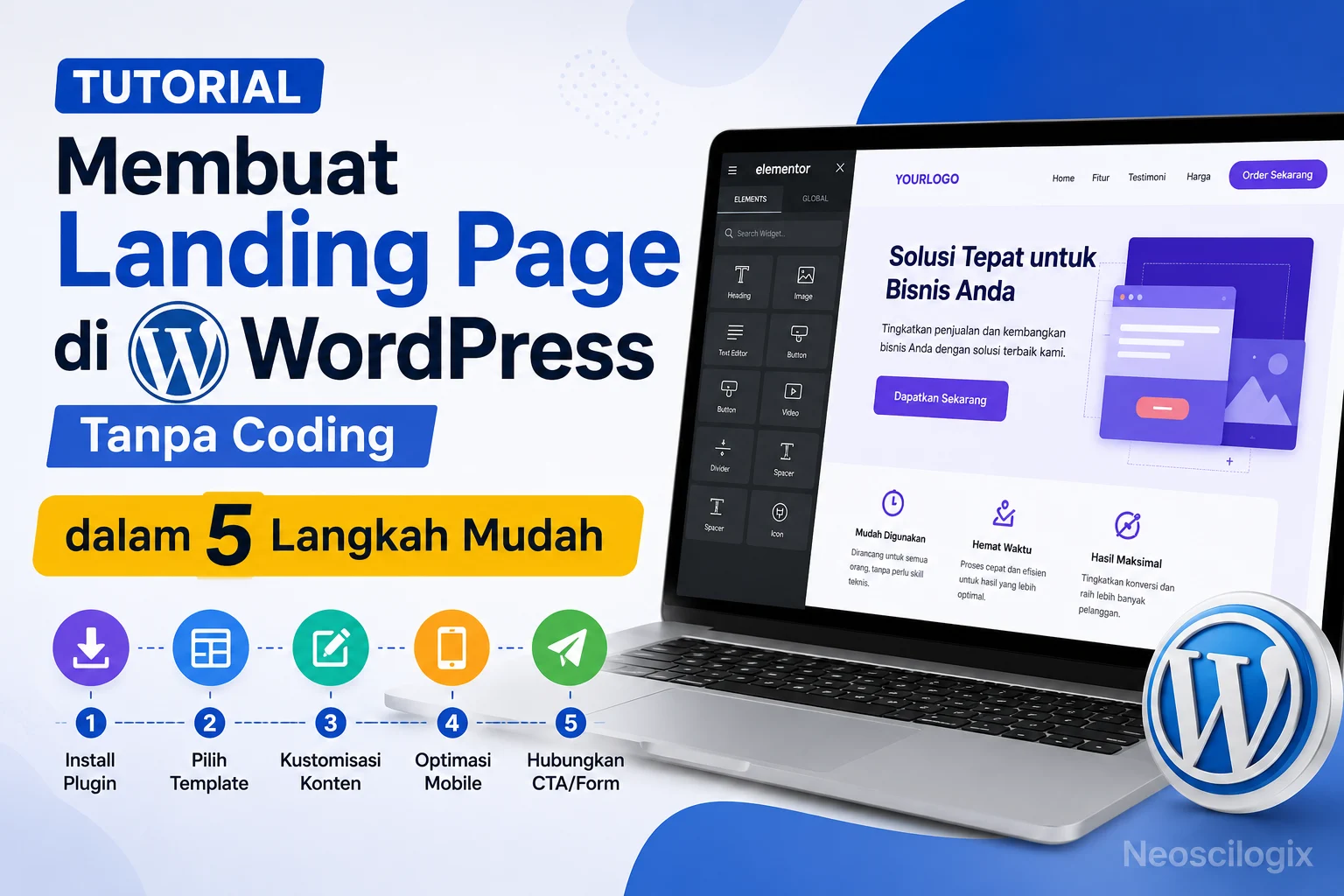 Tutorial Membuat Landing Page di WordPress Tanpa Coding dalam 5 Langkah Mudah 1 Panduan Tutorial Membuat Landing Page di WordPress Tanpa Coding untuk Pemula